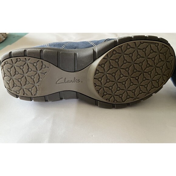 Clarks Collection Women's Leather Sneakers Blue Size 6M - Picture 7 of 8